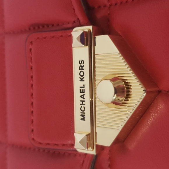 233- Michael Kors Women's Crosbody Crimson Red Color NWT - Picture 10 of 14
